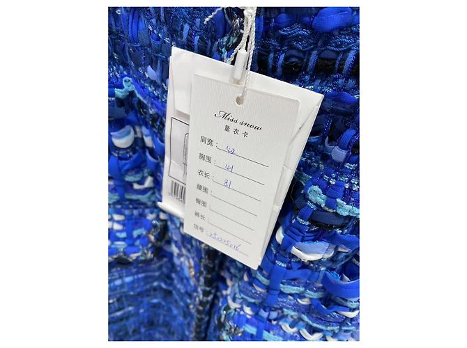 Chanel Greece series Tweed Jacke Navy Größe 34 Mehrfarben - Ansicht 9