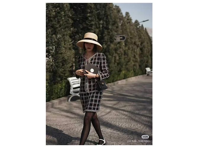 Chanel Kleid aus Baumwolle mit Karomuster Mehrfarben - Ansicht 6
