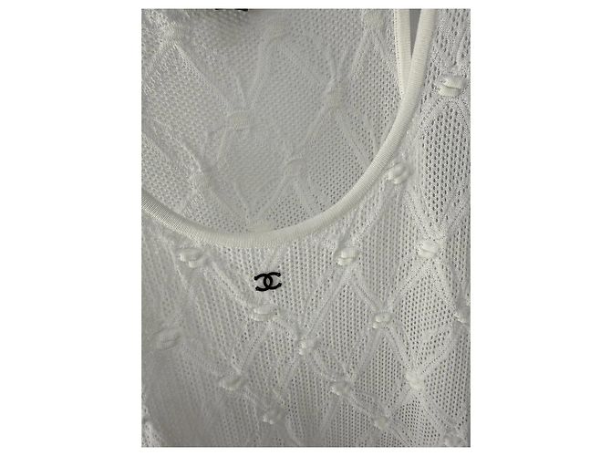Vestido Chanel de algodão de alças com padrão acolchoado Tamanho 38 Multicor - vista 4