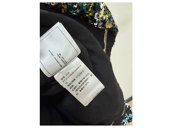 Chanel Métiers d'Art Tweed Jacke mit Pailletten Größe 34 Mehrfarben - Ansicht 8