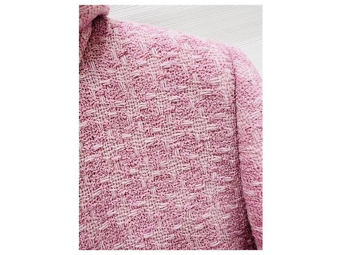 Chanel Snow Serie Wollmantel Rosa Größe 34 Mehrfarben - Ansicht 3
