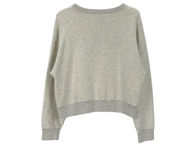 Céline Strickpullover aus Baumwolle Grau Puffärmel Mehrfarben - Ansicht 2