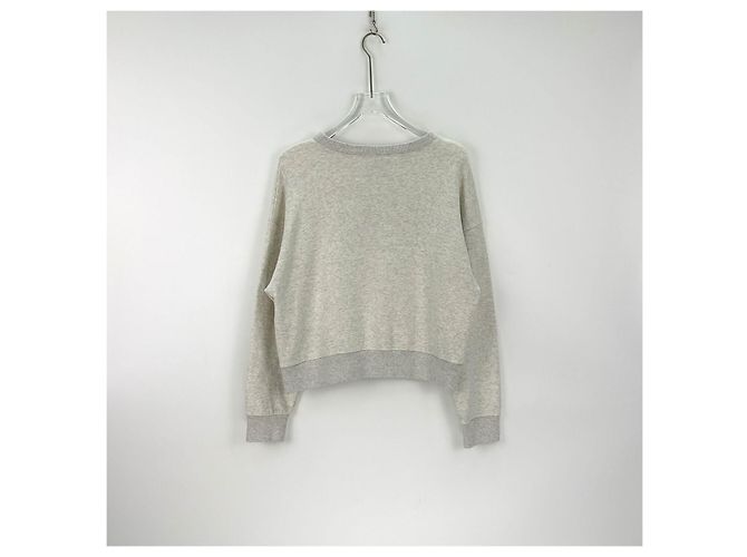 Céline Strickpullover aus Baumwolle Grau Puffärmel Mehrfarben - Ansicht 4