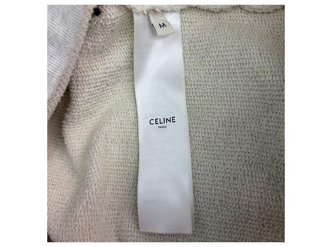 Céline Strickpullover aus Baumwolle Grau Puffärmel Mehrfarben - Ansicht 6
