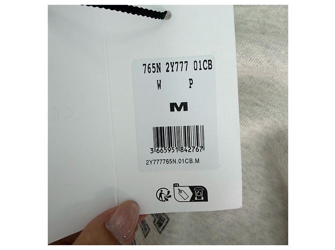 Céline Strickpullover aus Baumwolle Grau Puffärmel Mehrfarben - Ansicht 8