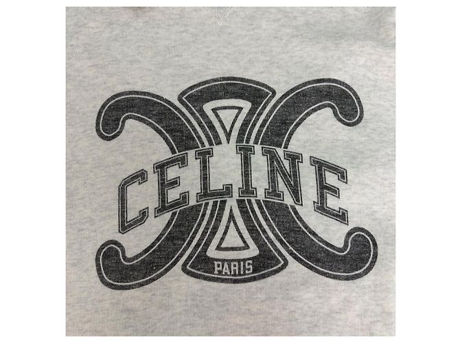 Céline Strickpullover aus Baumwolle Grau Puffärmel Mehrfarben - Ansicht 9