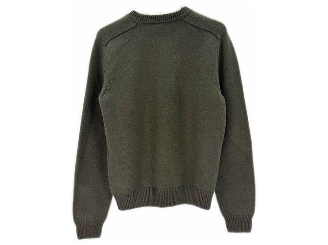 Céline Strickpullover aus Wolle in Grün mit Stickerei Mehrfarben - Ansicht 2