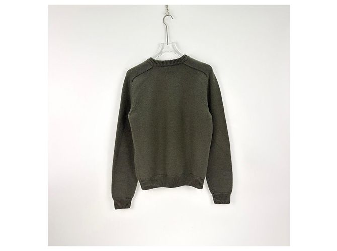 Céline Strickpullover aus Wolle in Grün mit Stickerei Mehrfarben - Ansicht 4