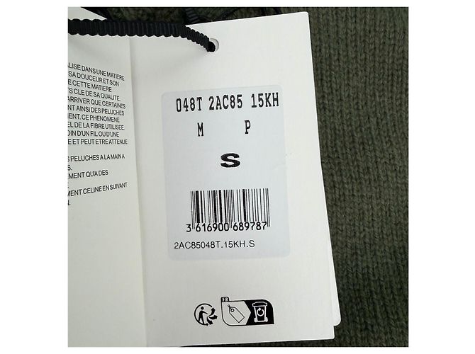Céline Strickpullover aus Wolle in Grün mit Stickerei Mehrfarben - Ansicht 8