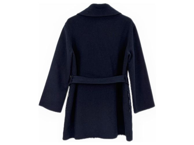 Cappotto Hermès in lana blu navy Multicolore - vista 2