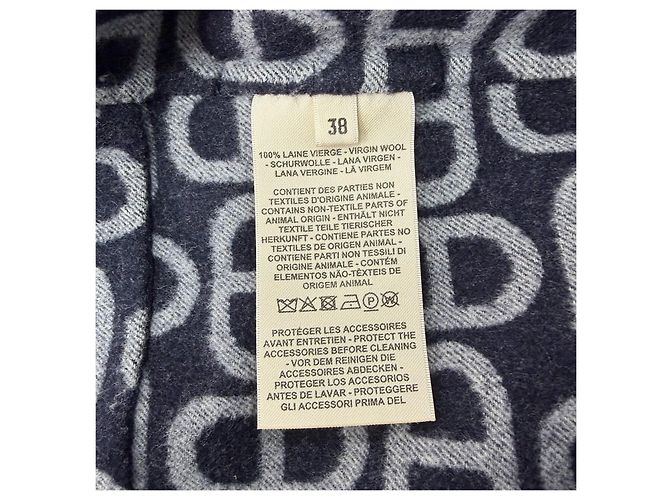 Cappotto Hermès in lana blu navy Multicolore - vista 6