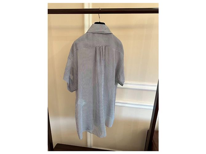 Top Chanel de seda listrado Multicor - vista 5