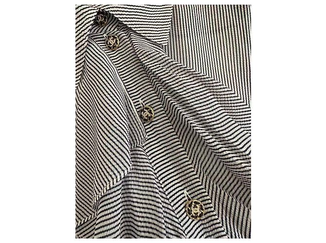 Top Chanel de seda listrado Multicor - vista 6