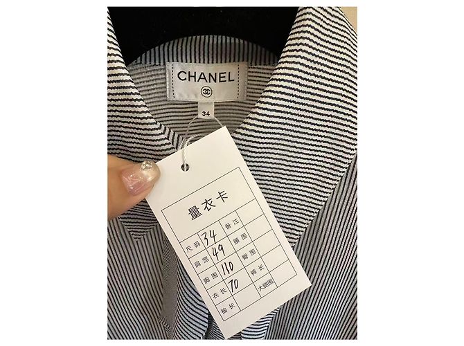 Top Chanel de seda listrado Multicor - vista 7