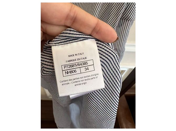 Top Chanel de seda listrado Multicor - vista 8