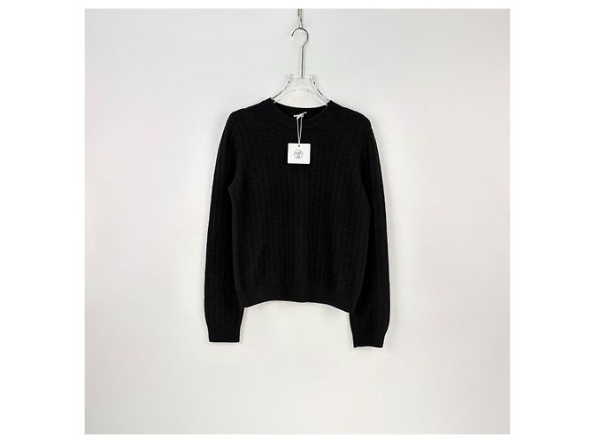 Malha de cashmere Hermès preta Multicor - vista 3