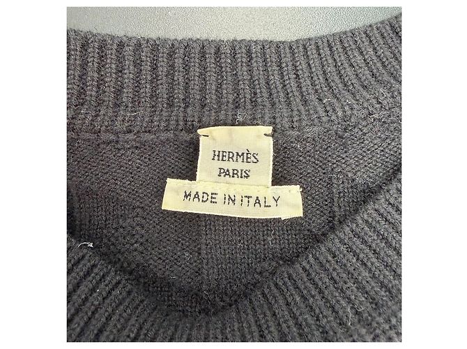 Malha de cashmere Hermès preta Multicor - vista 5