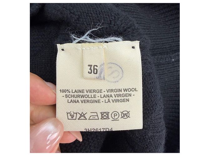 Malha de cashmere Hermès preta Multicor - vista 6