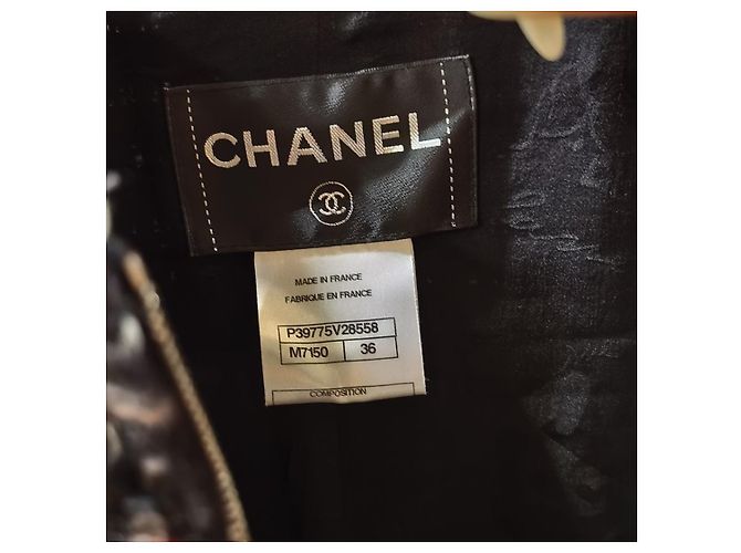 Chanel Tweed Jacke mit Fransen-Details Mehrfarben - Ansicht 9