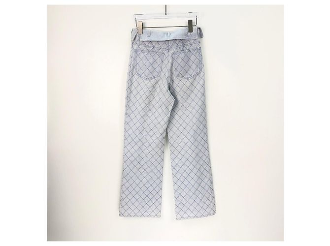 Chanel Hose Navy Denim mit gestepptem Rautenmuster - Ansicht 4