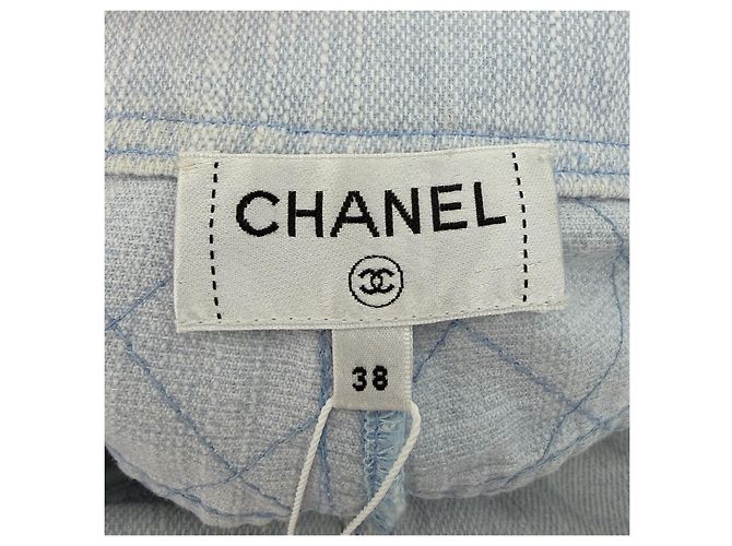 Chanel Hose Navy Denim mit gestepptem Rautenmuster - Ansicht 5