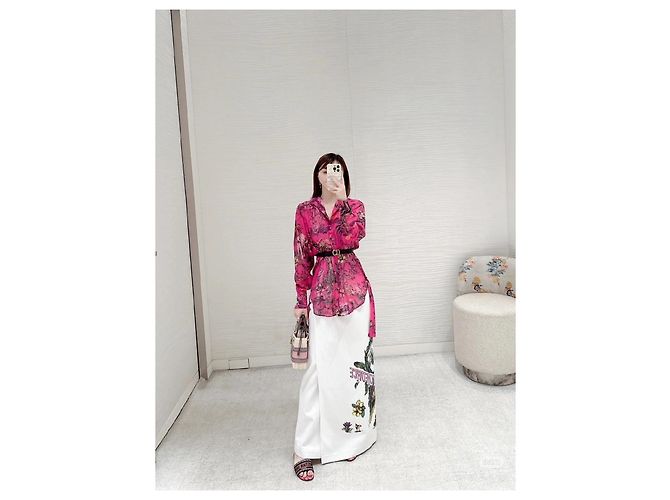 Autre Marque Vestido Dior de algodón con estampado animal Multicolor - vista 8