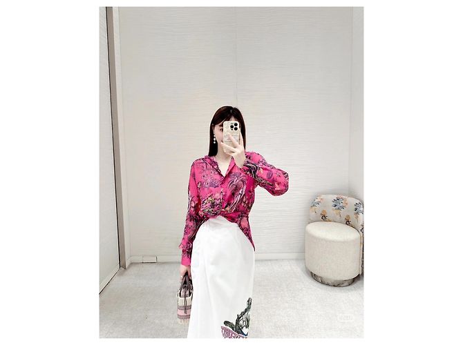 Autre Marque Vestido Dior de algodón con estampado animal Multicolor - vista 9