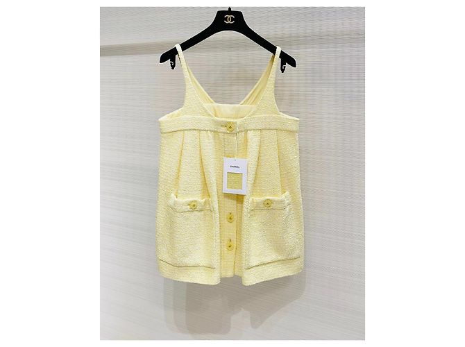 Falda Chanel de tweed amarillo con lentejuelas Multicolor - vista 2