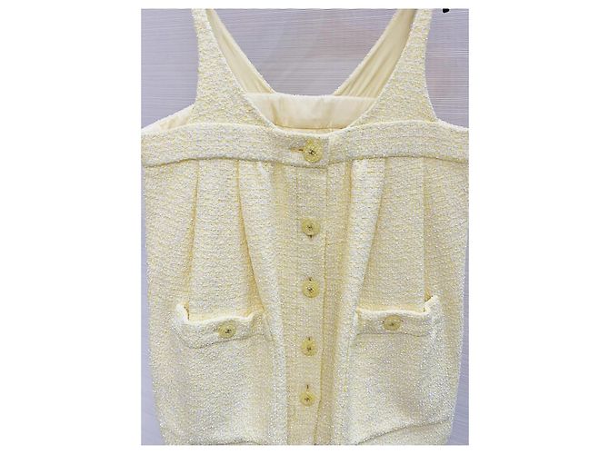 Falda Chanel de tweed amarillo con lentejuelas Multicolor - vista 3