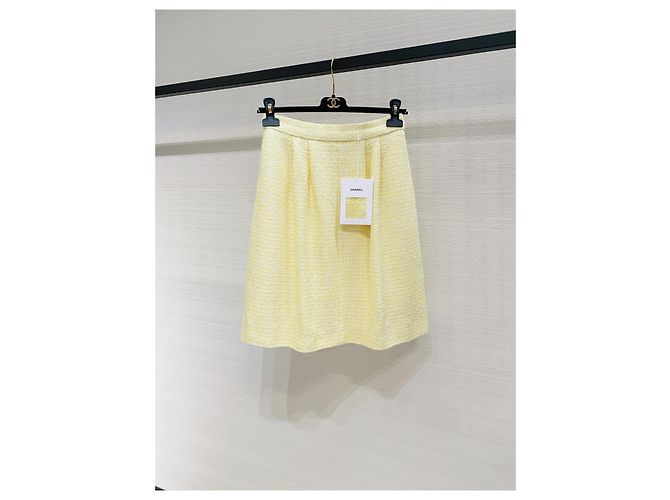 Falda Chanel de tweed amarillo con lentejuelas Multicolor - vista 4