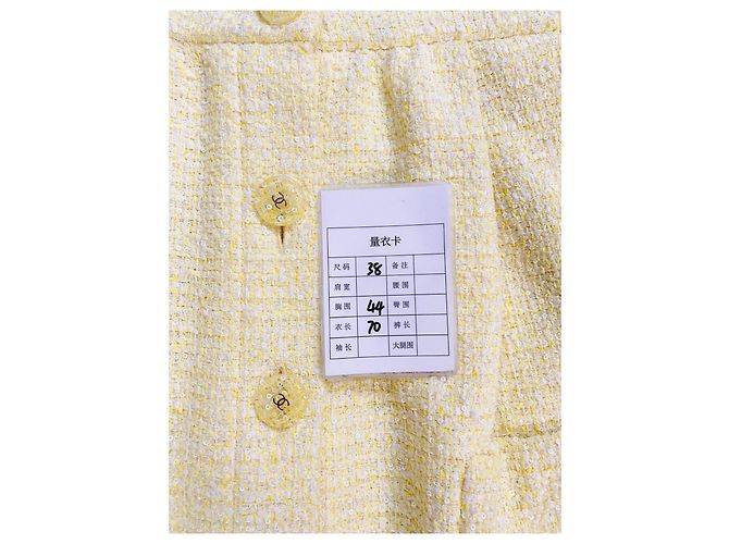 Falda Chanel de tweed amarillo con lentejuelas Multicolor - vista 6