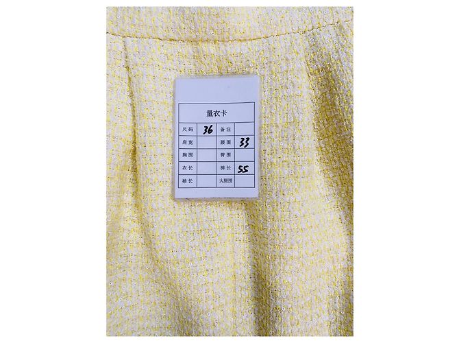 Falda Chanel de tweed amarillo con lentejuelas Multicolor - vista 7