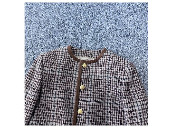 Céline Wool Check Jacket Brown Size 36 Multiple colors - view 2