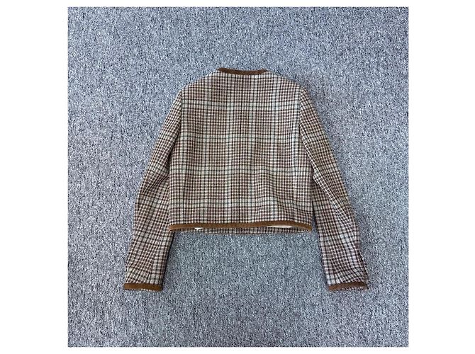 Céline Wool Check Jacket Brown Size 36 Multiple colors - view 4