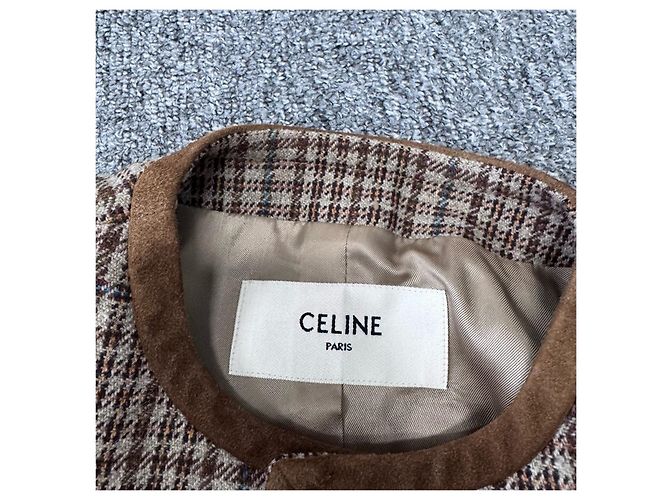 Céline Wool Check Jacket Brown Size 36 Multiple colors - view 5