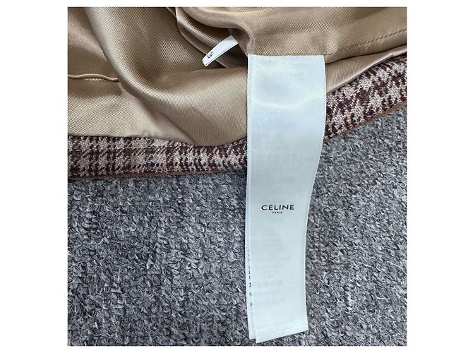 Céline Wool Check Jacket Brown Size 36 Multiple colors - view 7