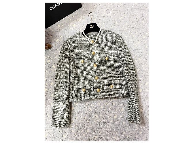 Céline Green Tweed Jacket with Gold Buttons Size 36 Multiple colors - view 4