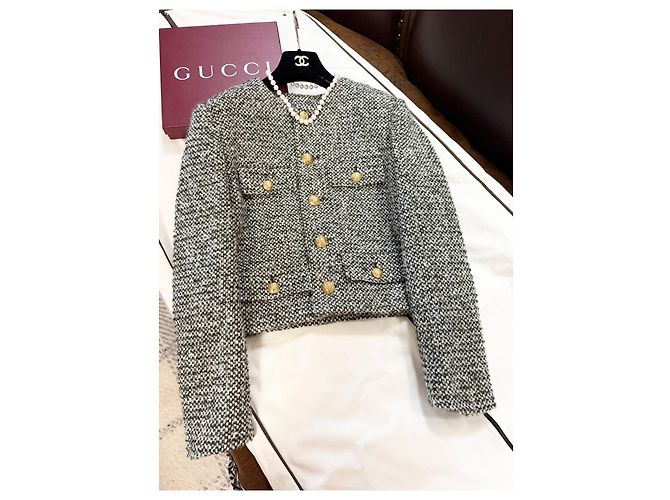 Céline Green Tweed Jacket with Gold Buttons Size 36 Multiple colors - view 8