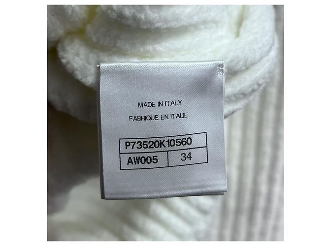 Chanel Tweed Strickjacke Weiß Langarm Mehrfarben - Ansicht 3