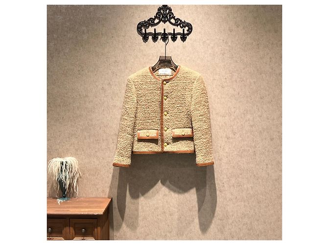 Chaqueta Céline de Tweed con Botones Dorados Multicolor - vista 2