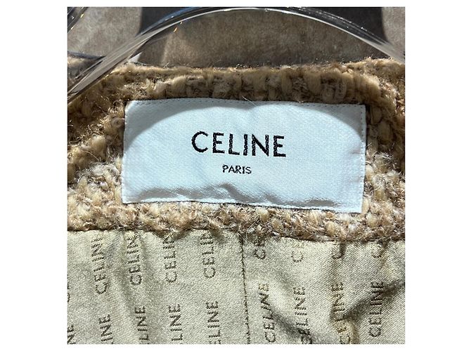 Chaqueta Céline de Tweed con Botones Dorados Multicolor - vista 5