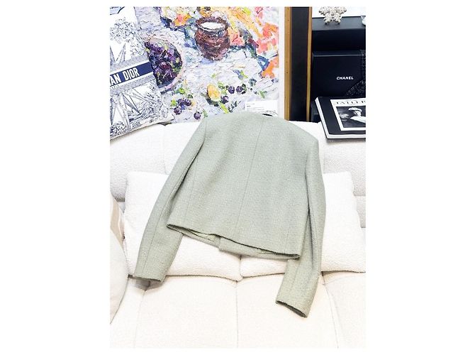 Céline Green Tweed Double Breasted Jacket Multiple colors - view 3