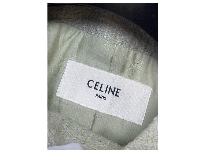 Céline Green Tweed Double Breasted Jacket Multiple colors - view 6