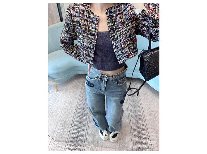 Chanel Tweed Jacke Mehrfarben - Ansicht 8