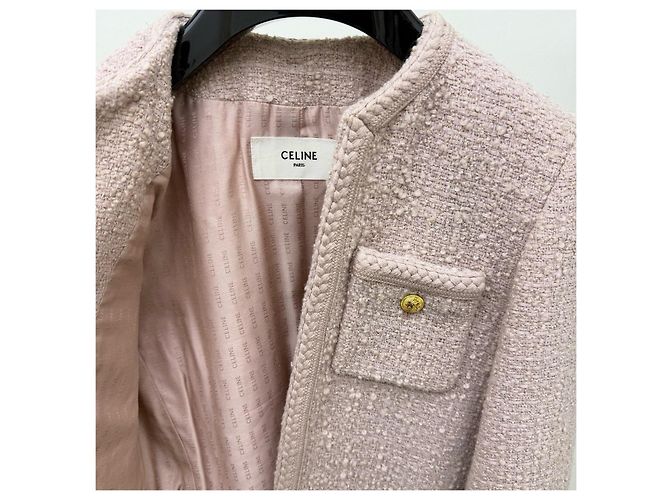 Céline Wool Jacket Pink Monogram Gold Tone Buttons Multiple colors - view 2