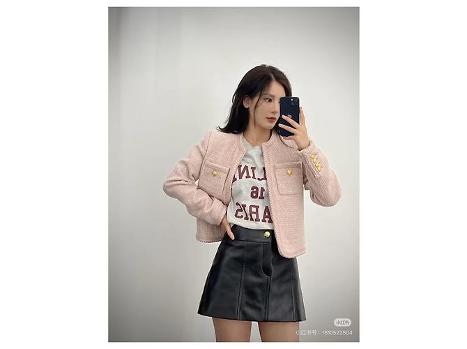 Céline Wool Jacket Pink Monogram Gold Tone Buttons Multiple colors - view 4