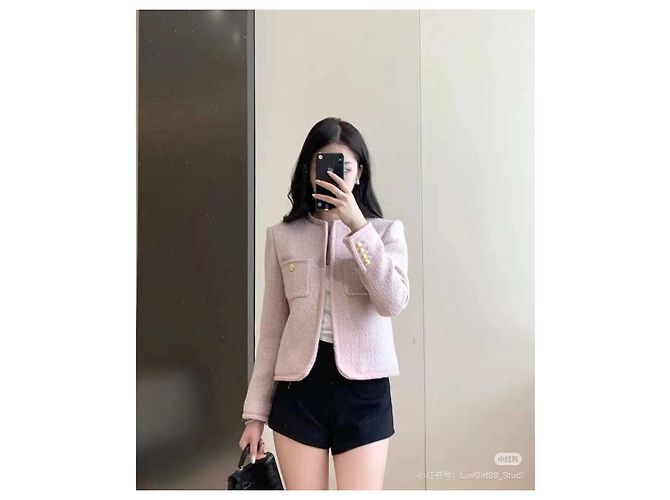 Céline Wool Jacket Pink Monogram Gold Tone Buttons Multiple colors - view 5