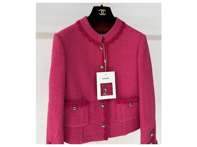 Chanel Metiers d'Art Tweed Jacke Rot Größe 34 Mehrfarben - Ansicht 2