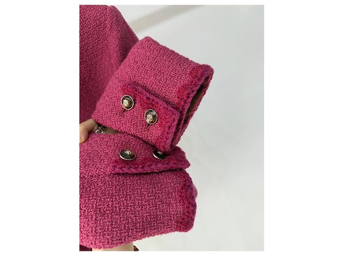 Chanel Metiers d'Art Tweed Jacke Rot Größe 34 Mehrfarben - Ansicht 3
