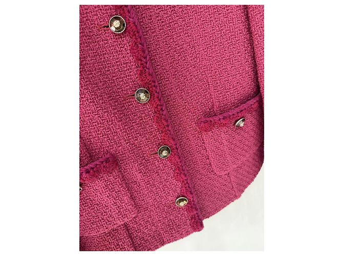 Chanel Metiers d'Art Tweed Jacke Rot Größe 34 Mehrfarben - Ansicht 4